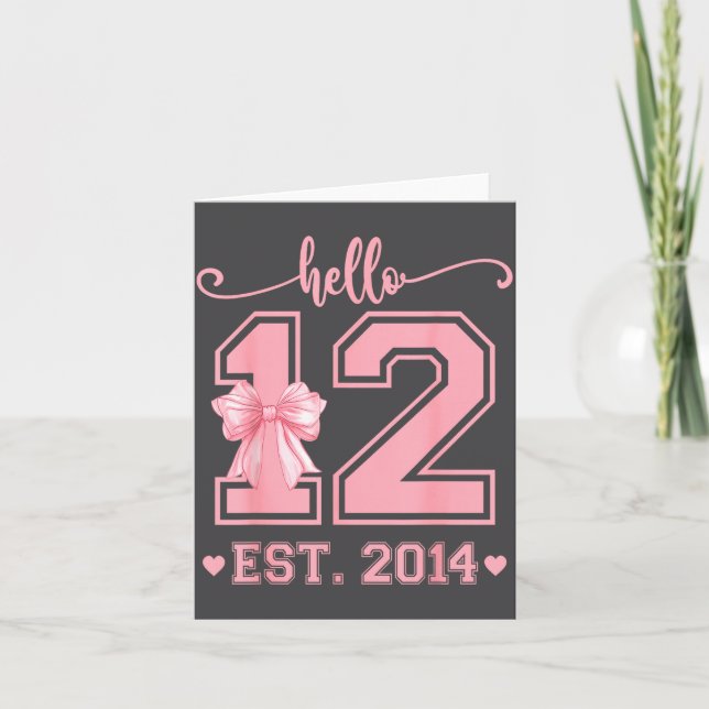 Carte Hello Twelve Est 2014 12th Birthday Coquette 12 Ye (Devant)