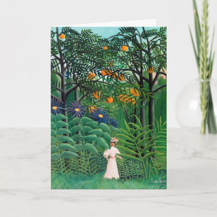 Carte Henri Rousseau - Femme marchant dans une forêt exo