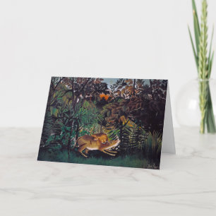 Carte Henri Rousseau - Le lion affamé