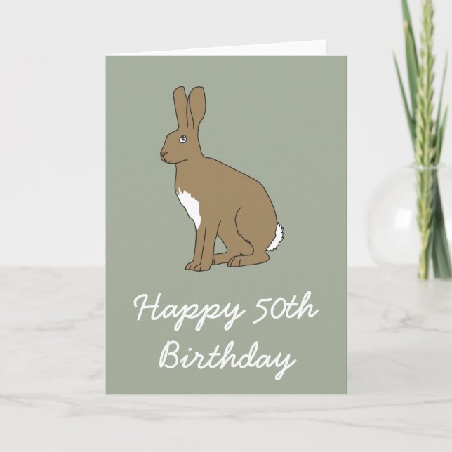 Carte Henry the Hare Happy 50th Birthday Greeting Card (Devant)