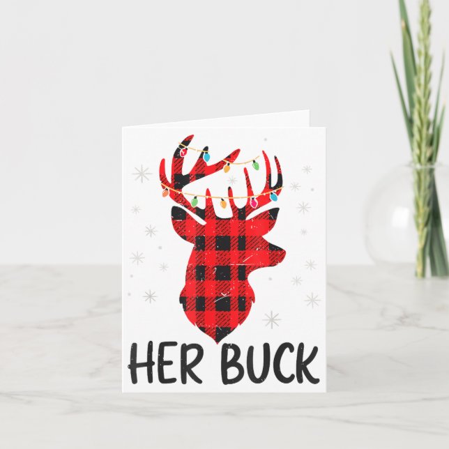 Carte Her Buck Deer Hunting Christmas Husband Gift Coupl (Devant)