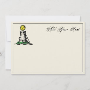 Carte Heraldic Medieval Castle Emblem Crest Note