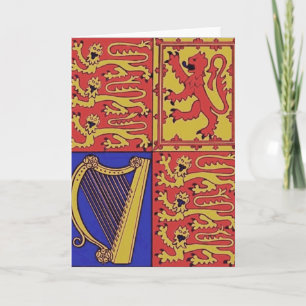 Carte Heraldry Avec Harpe Et Lion