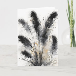 Carte Herbe des Pampas - Fleurs aquarelle