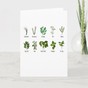 Carte Herbes Botaniques Herbalist Jardin Cadeau Jardin A