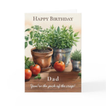 Herbes et Tomates Choix de la Récolte Papa Anniver