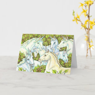 Carte HERDE UNICORN MÉDIÉVAL, CHEVAUX, Imaginaire DE LA