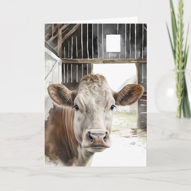 Carte Hereford Cow pour l'anniversaire de soeur (Devant)