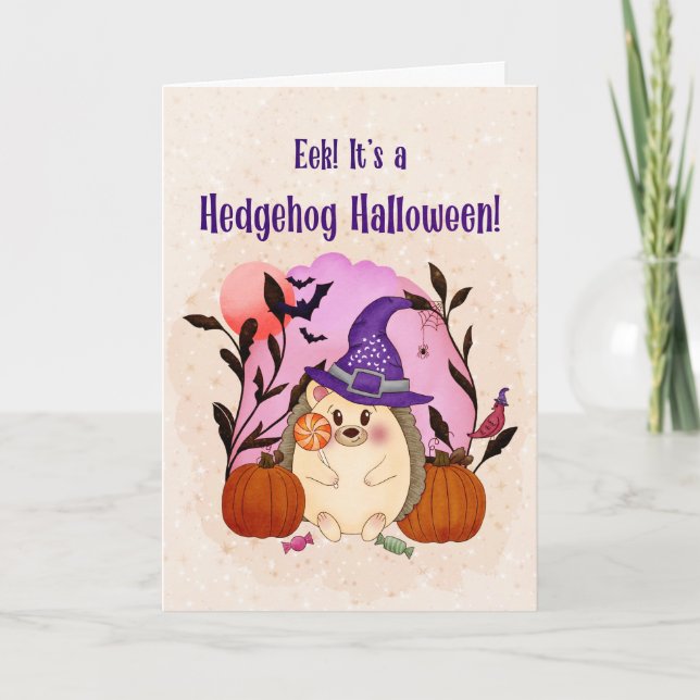 Carte Hérisson de Halloween fantaisiste Halloween (Devant)