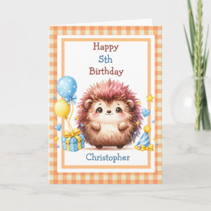 Carte Hérisson Mignon Anniversaire pour Garçons de Tout