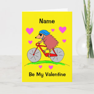 Carte Hérisson Mignon Cyclisme Saint-Valentin