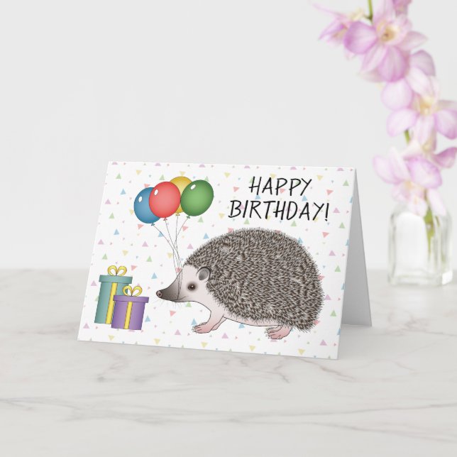 Carte Hérisson pygmée africain - Joyeux Anniversaire (Orchidée)