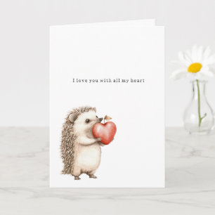 Carte Hérisson Tout Mon Cœur Amour