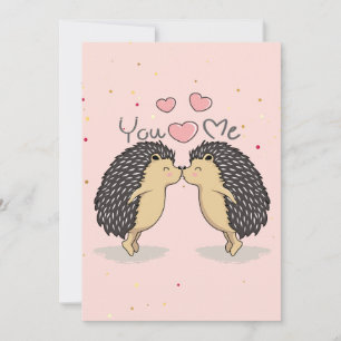Carte Hérissons mignons qui s'embrassent