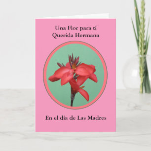 Carte Hermana de Dia de Las Madres Una Flor Para MI