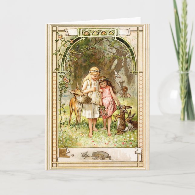 Carte Hermann Vogel - Blanche neige et rouge Rose (Devant)