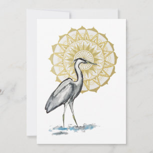 Carte Heron Mandala Large Flat Note