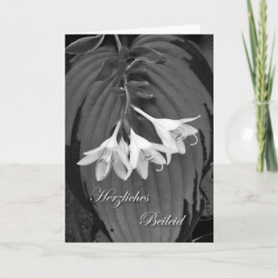 Carte Herzliches Beileid, Sympathie en allemand, Hostas