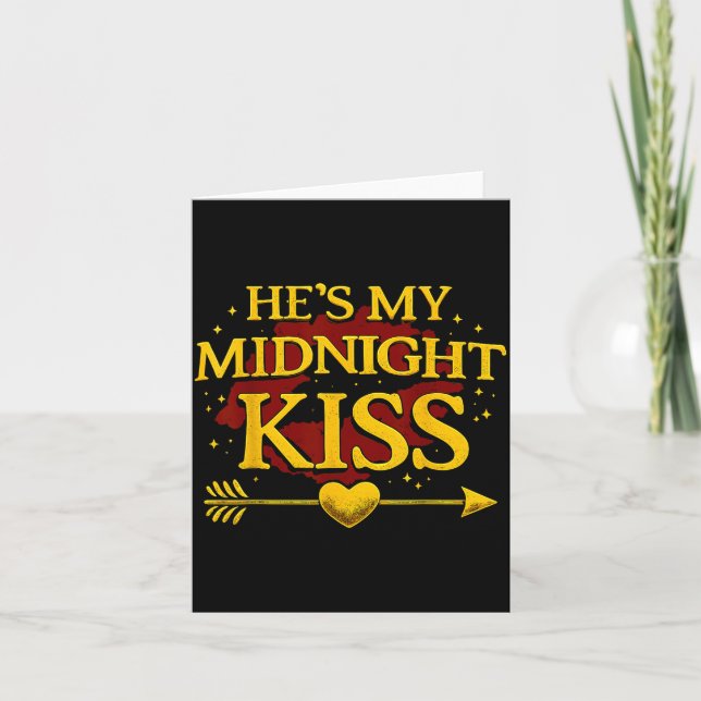 Carte He's My Midnight Kiss Matching Couples Valentine’s (Devant)
