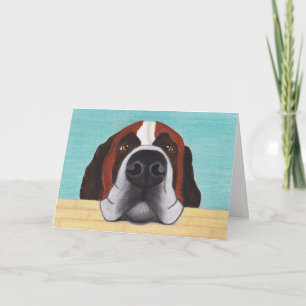 Carte Heure des promenades - Funny St Bernard Greeting C
