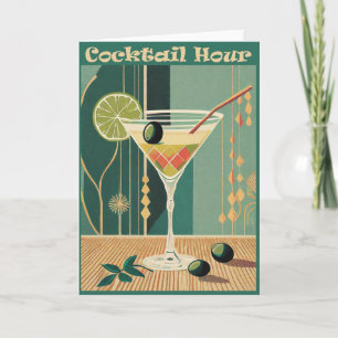 Carte Heure du cocktail design milieu de siècle