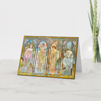 Carte Heure du jour, Alphonse Mucha