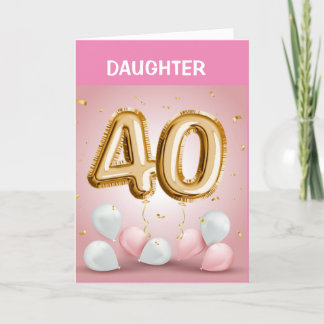 Carte HEUREUSE * 40e ANNIVERSAIRE POUR VOUS * FILLE* Car