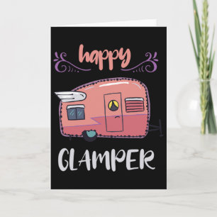 Carte Heureuse campeuse glamour amoureuse du camping fil