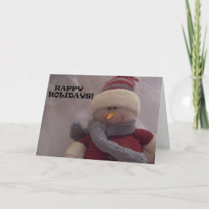 CARTE HEUREUSE de BONHOMME DE NEIGE - customisée