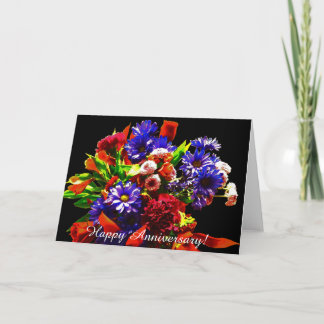 Carte heureuse de bouquet d'anniversaire (blanc à