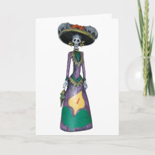 Carte heureuse de Halloween Catrina