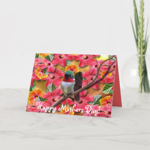 Carte heureuse de jour de mères d'asile de colibri