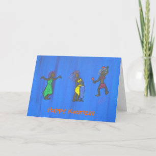 Carte heureuse de Kwanzaa - danse de musique de