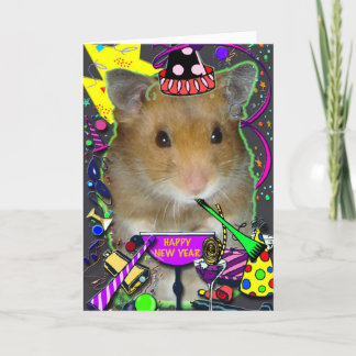 Carte heureuse de nouvelle année de hamster