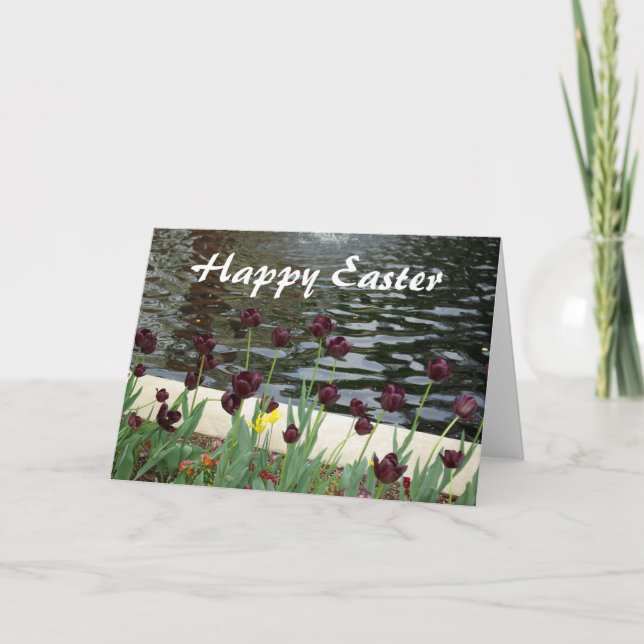 Carte heureuse de tulipes de Pâques (Devant)