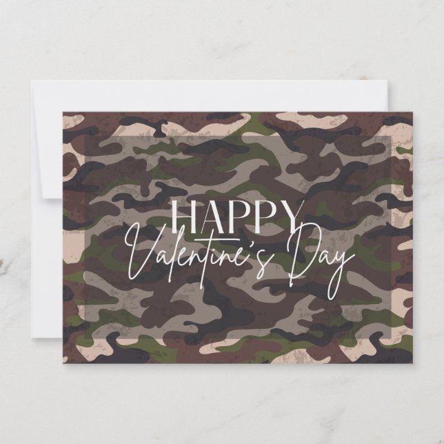 Carte Heureuse Sainte-Valentin Camouflage (Devant)