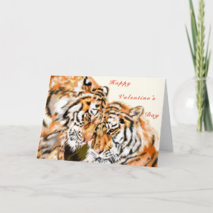 Carte Heureuse Sainte-Valentin Card Couple Tigers - Love