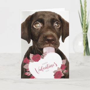 Carte Heureuse Sainte-Valentin Chiot mignon