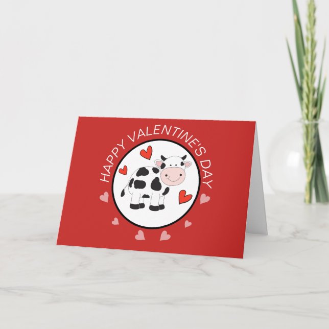 Carte Heureuse Sainte-Valentin Cow Hearts (Devant)