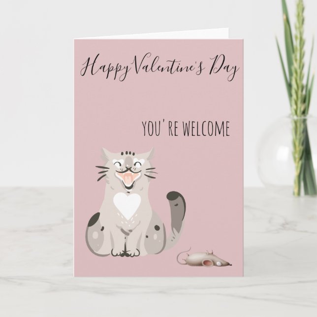 Carte Heureuse Sainte-Valentin De Cat Funny (Devant)
