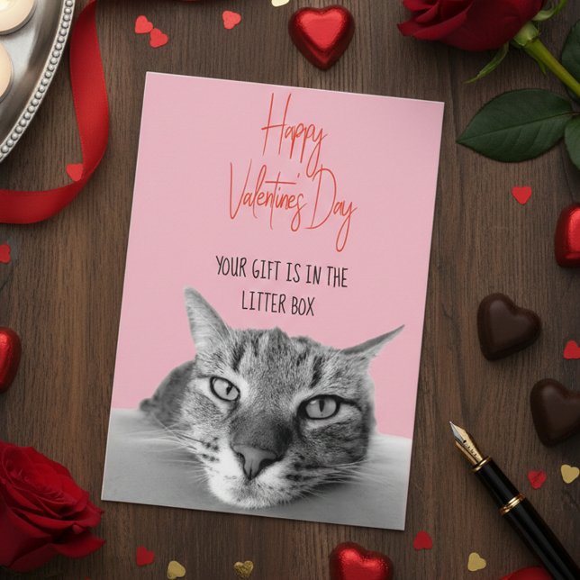 Carte Heureuse Sainte-Valentin De Chat À Humain Drôle (Créateur téléchargé)