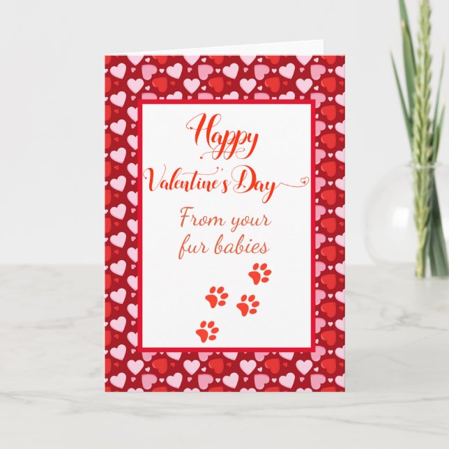 Carte Heureuse Sainte-Valentin de Chiens Chats Animaux m (Devant)