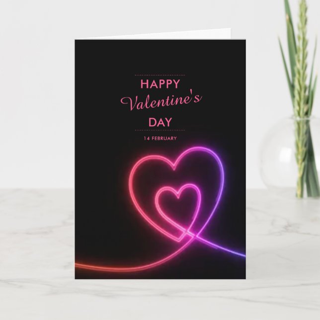 Carte Heureuse Sainte-Valentin de marque personnalisée.  (Devant)