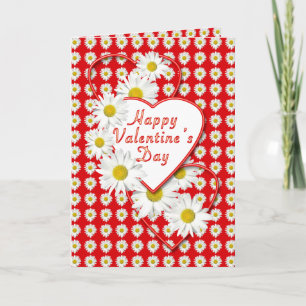 Carte Heureuse Sainte-Valentin des marguerites et