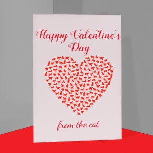 Carte Heureuse Sainte-Valentin du chat animal de compagn