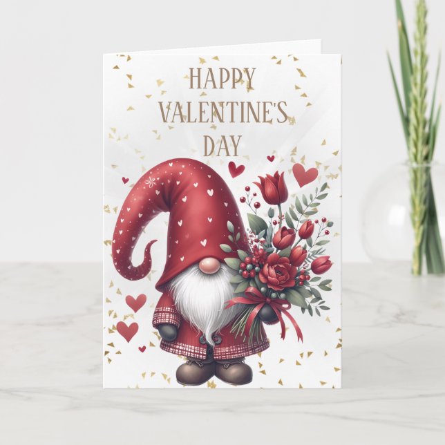 Carte Heureuse Sainte-Valentin Gnome (Devant)