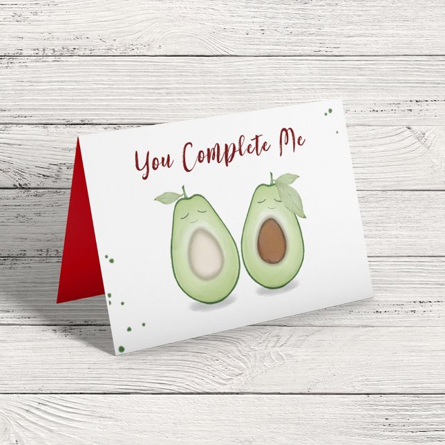 Carte Heureuse Sainte-Valentin mignon Drôle Simple Avoca (Cute Valentine's Day Custom Avocado Mug with Cute Typography )