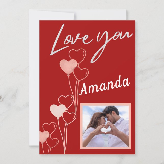 Carte Heureuse Sainte-Valentin minimaliste (Devant)