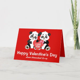 Carte Heureuse Sainte-Valentin Panda Homeschool Co op