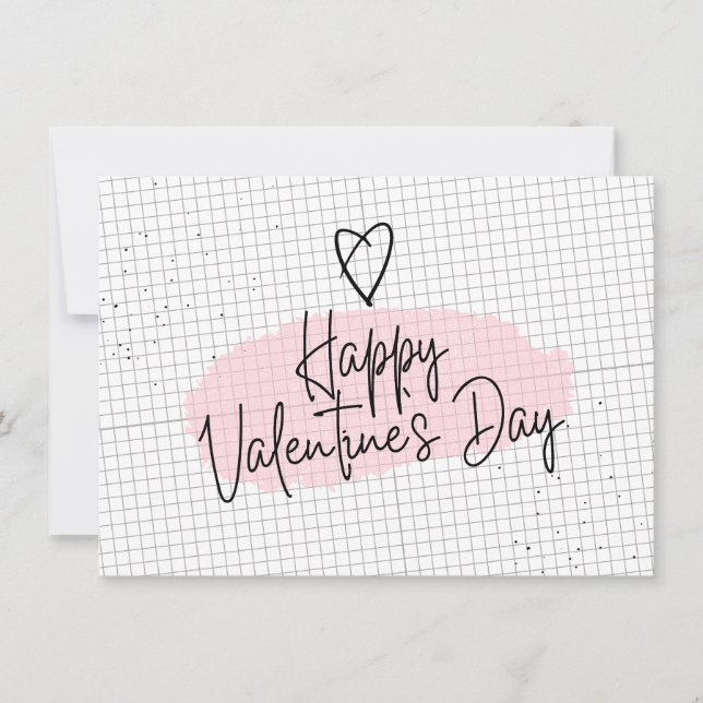 Carte Heureuse Sainte-Valentin Papier Grille du ca (Devant)